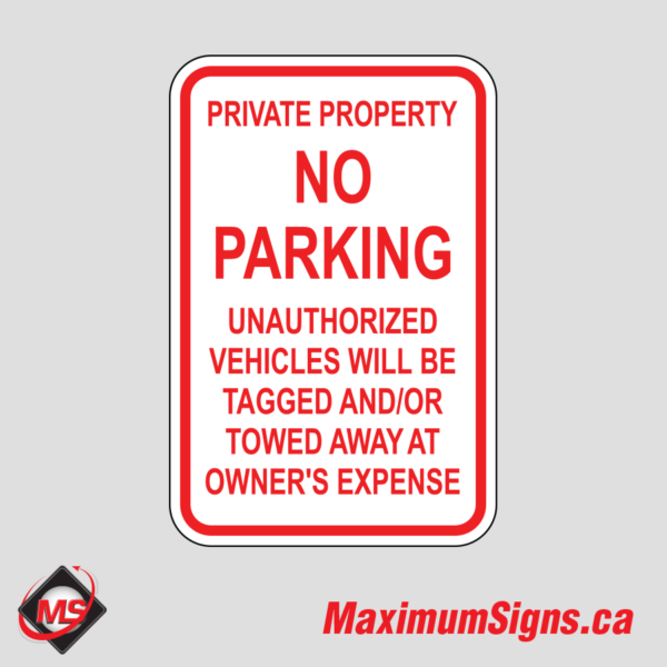 PC-300 · Private Property No Parking – Tagged and Towed, Parking ...