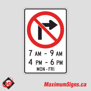 Rb-11a · No Right Turns - Times/Days, Regulatory Signs