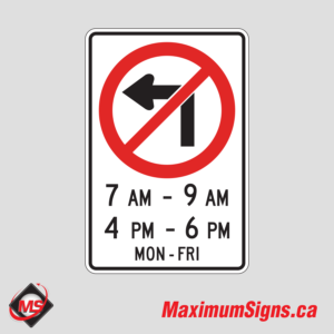 Rb-12a · No Left Turns - Times/Days, Regulatory Signs