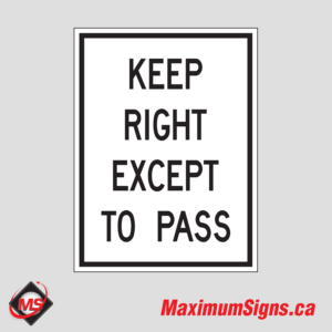 Rb-33 · Keep Right Except To Pass, Regulatory Signs