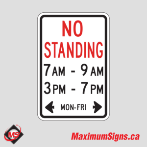 Rb-54a · No Standing Times - Left/Right, Regulatory Signs