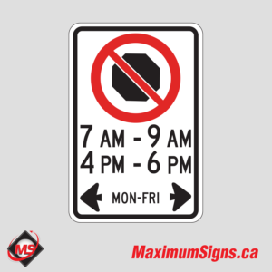 Rb-56 · No Stopping Times/Days - Left/Right, Regulatory Signs