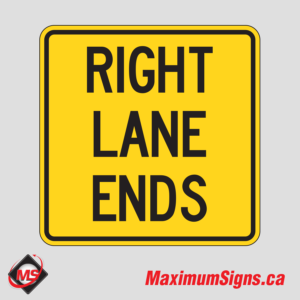 Wa-23Rt · Right Lane Ends (Text), Warning Signs