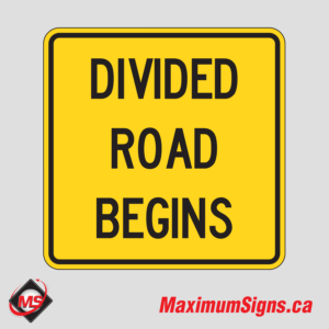 Wa-34t · Divided Road Begins (Text), Warning Signs